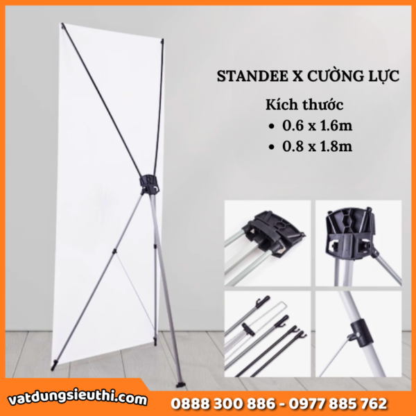 Standee giá chữ X cường lực
