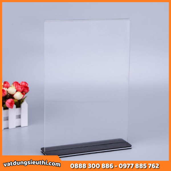 Menu mica A4 để bàn đế đen