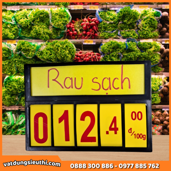 Bảng lật số màu vàng, bảng lật số siêu thị