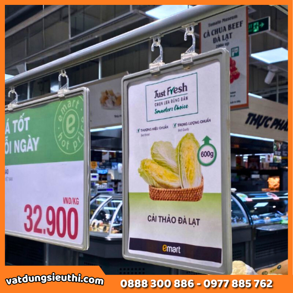 Móc treo khung bảng giá siêu thị