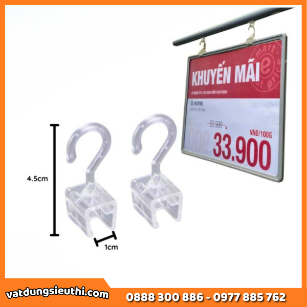 Móc treo khung bảng giá siêu thị