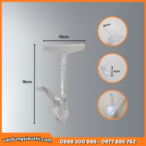 Kẹp mica gắn khung bảng giá siêu thị