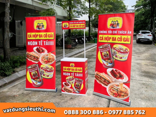 Trưng bày sản phẩm tại siêu thị: Dự án cá hộp 3 Cô Gái