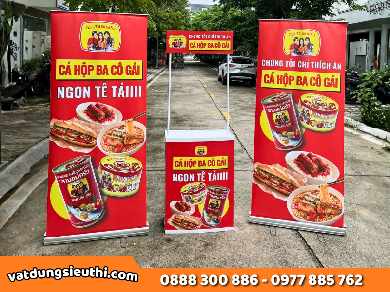 Trưng bày sản phẩm tại siêu thị: Dự án cá hộp 3 Cô Gái