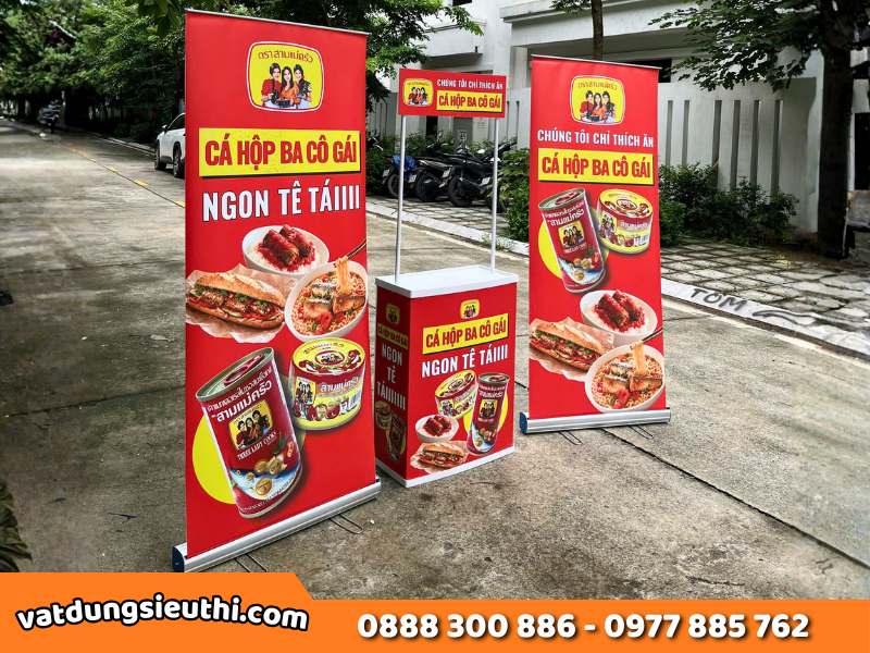 Trưng bày sản phẩm tại siêu thị: Dự án cá hộp 3 Cô Gái